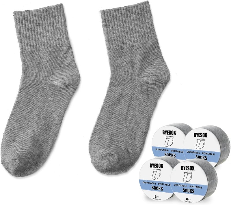 BYESOX 12 Pairs Disposable Socks for Travel, Single-use Compressed Socks Good for On-the-Go - Image 1